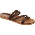 thumbnail image 1 of Women's Journee Collection Colette Strappy Slide Brown Faux Leather 6.5 M, 1 of 7