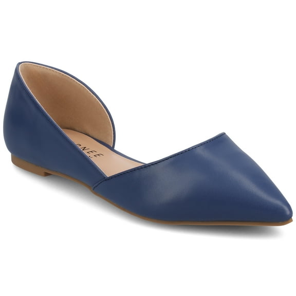 Journee Womens Cortni Slip On Pointed Toe D'Orsay Flats, Widths Available