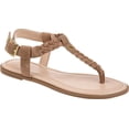 thumbnail image 1 of Women's Journee Collection Genevive Flat Thong Sandal Brown Faux Nubuck 6 M, 1 of 7