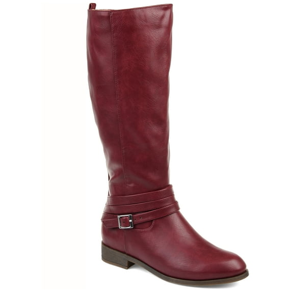 Journee Womens Ivie Wide Calf Stacked Heel Riding Boots