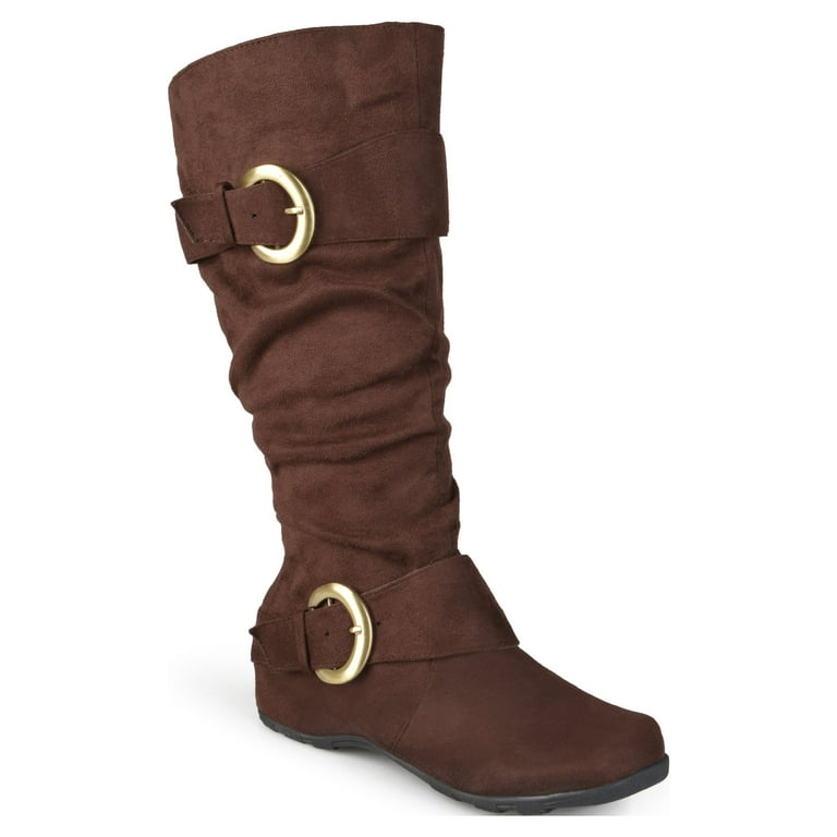 JOURNEE Collection Women s Jester Wide Calf Boots with Side Buckle