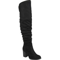 Women's Journee Collection Kaison Extra Wide Calf Over The Knee Slouch Boot Black Faux Suede 7 M