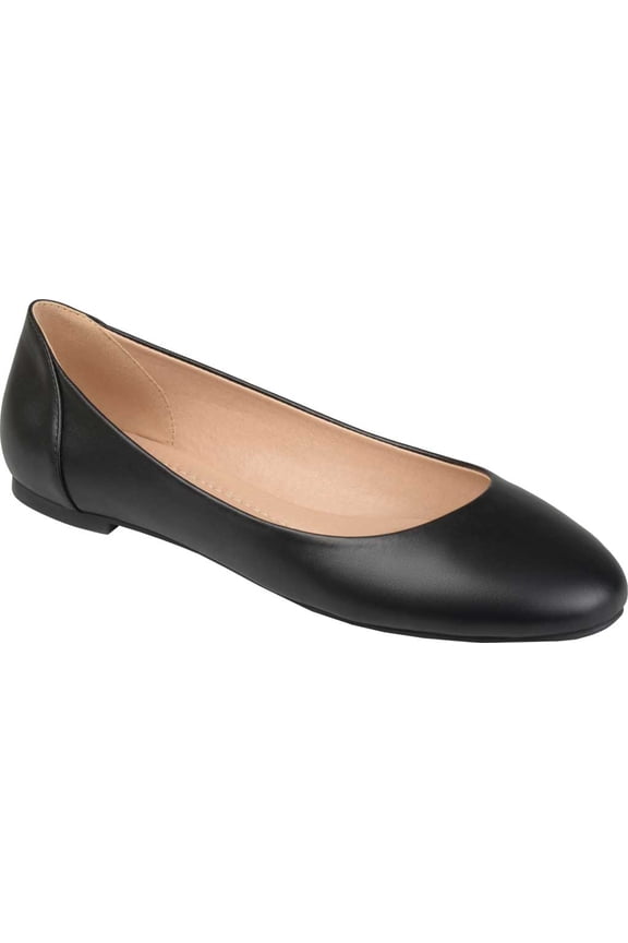 Women's Journee Collection Kavn Ballet Flat Black Faux Leather 8.5 M