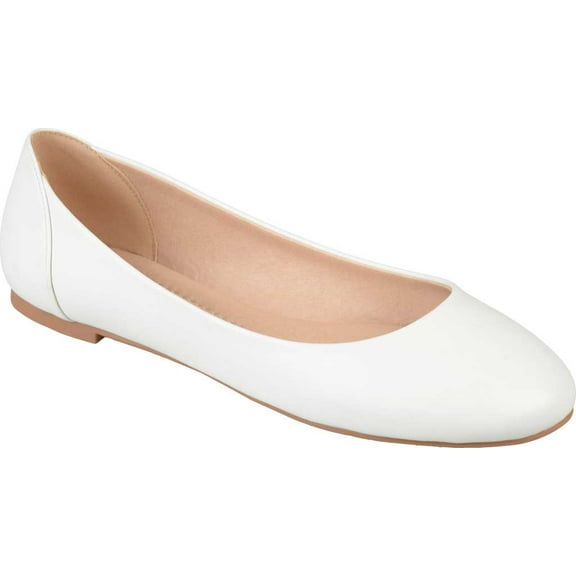 Women's Journee Collection Kavn Ballet Flat White Faux Leather 7.5 M