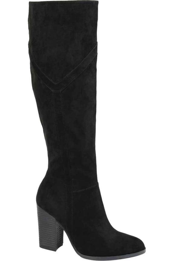 Women's Journee Collection Kyllie Extra Wide Calf Knee High Boot Black Faux Suede 8 M