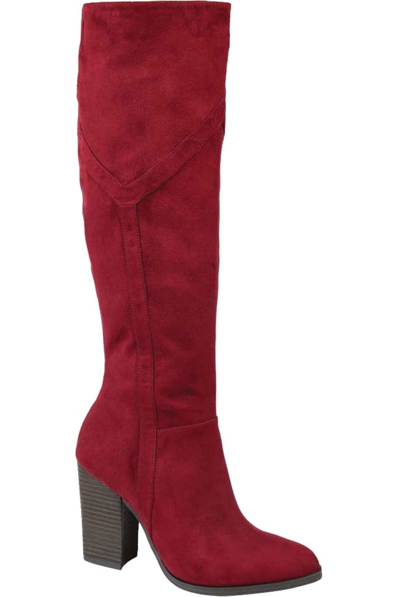 Women's Journee Collection Kyllie Extra Wide Calf Knee High Boot Burgundy Faux Suede 7 M