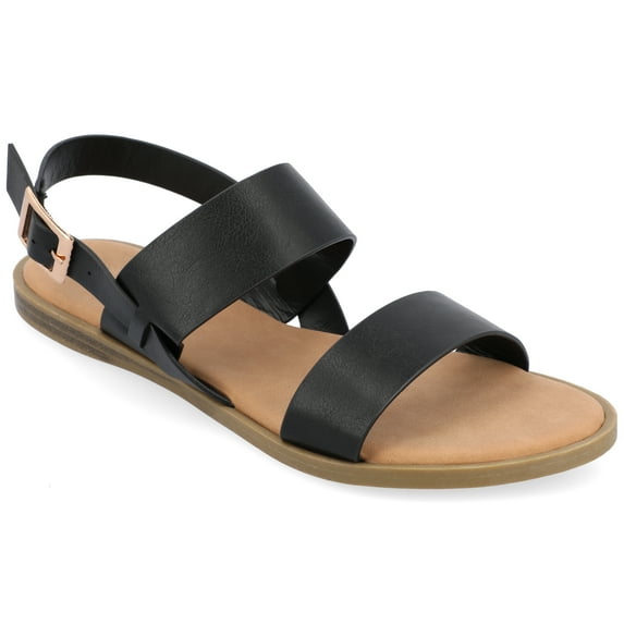 Journee Womens Lavine Multi Strap Flat Sandals
