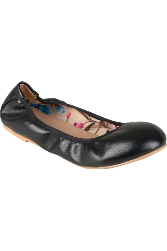 Women's Journee Collection Lindy2 Ballet Flat Black Faux Leather 9 M