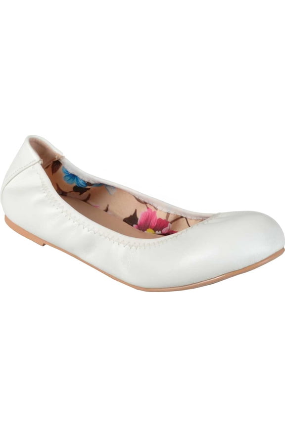 Women's Journee Collection Lindy2 Ballet Flat White Faux Leather 8 M