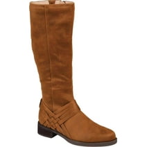 Women's Journee Collection Meg Wide Calf Knee High Boot Cognac Faux Suede 8 M