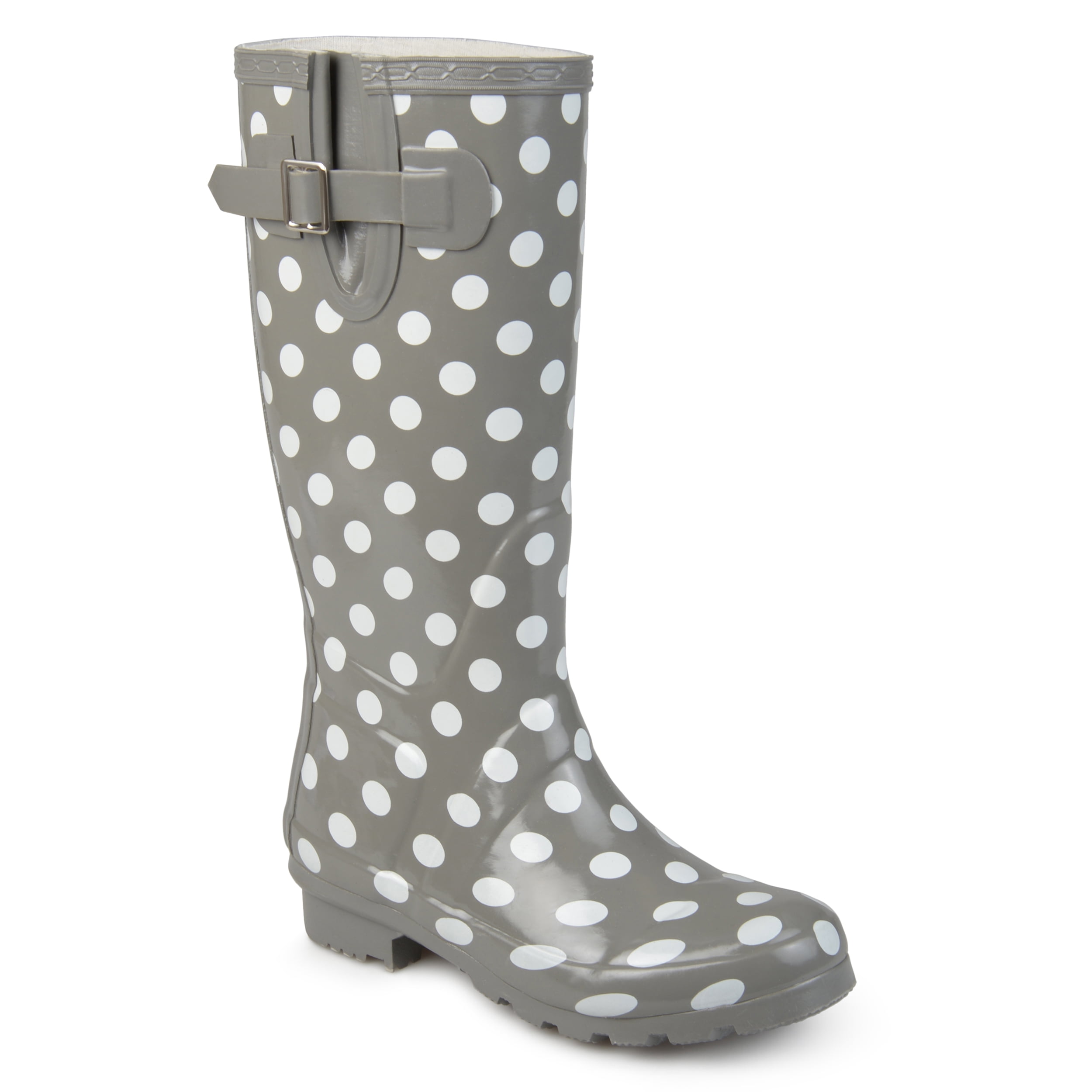 Women's Journee Collection Mist Mid Calf Rain Boot Dot Rubber 11 M