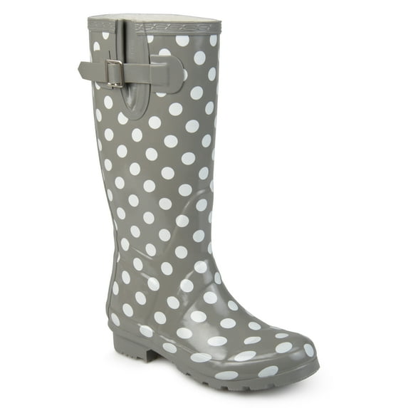 Women's Journee Collection Mist Mid Calf Rain Boot Dot Rubber 7 M