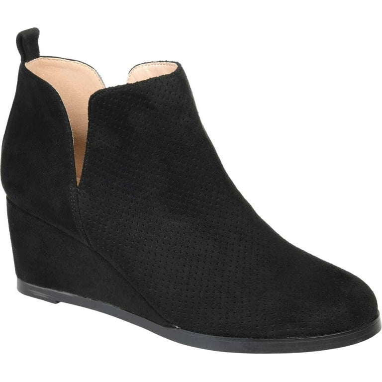 Women s Journee Collection Mylee Wedge Heel Ankle Bootie Black