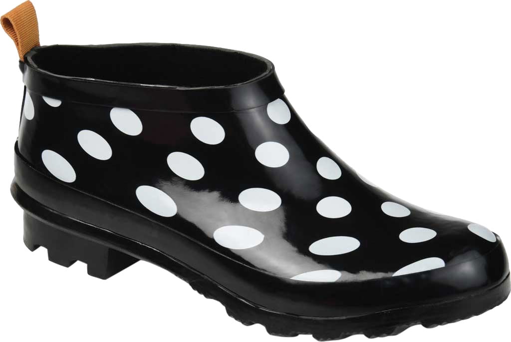 Women's Journee Collection Rainer Rain Boot Black Dot Rubber 7.5 M