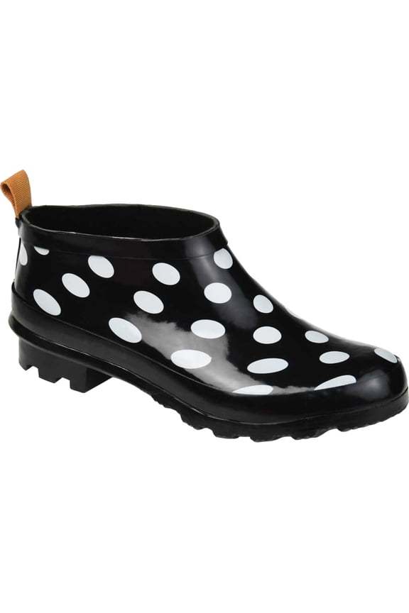 Women's Journee Collection Rainer Rain Boot Black Dot Rubber 9 M