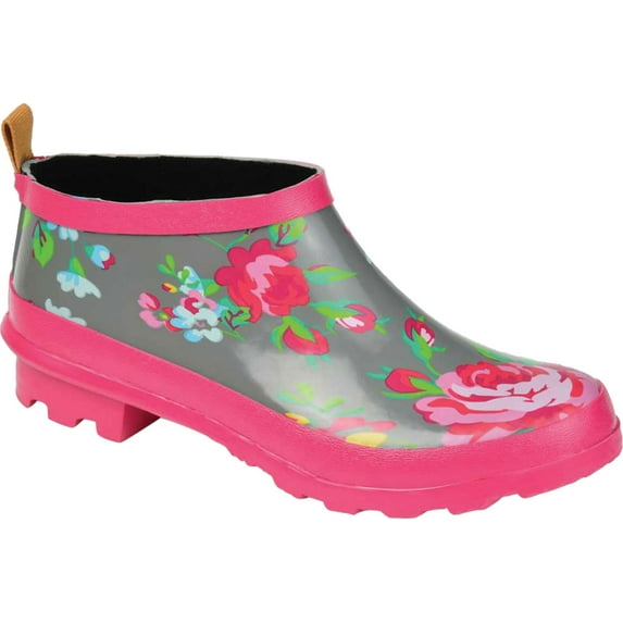 Women's Journee Collection Rainer Rain Boot Grey Floral Rubber 9 M