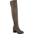 thumbnail image 1 of Women's Journee Collection Sana Wide Calf Over The Knee Boot Taupe Faux Suede 6 M, 1 of 6