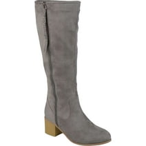 Women's Journee Collection Sanora Wide Calf Knee High Boot Grey Faux Suede 12 M