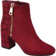 thumbnail image 1 of Women's Journee Collection Sarah Heeled Ankle Bootie Burgundy Manmade 12 M, 1 of 6