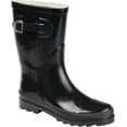 thumbnail image 1 of Women's Journee Collection Seattle Mid Calf Rain Boot Black Rubber 6 M, 1 of 5