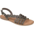 thumbnail image 1 of Women's Journee Collection Solay Flat Strappy Sandal Grey Faux Leather 9 M, 1 of 7