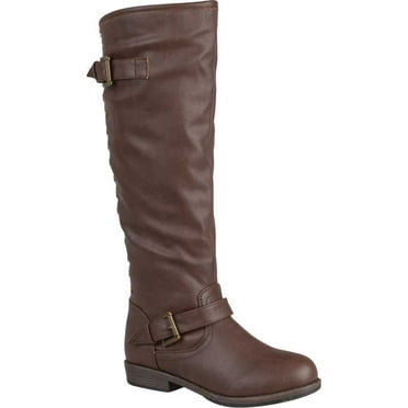 Womens Wide-Calf Knee-High Studded Riding Boot - Walmart.com