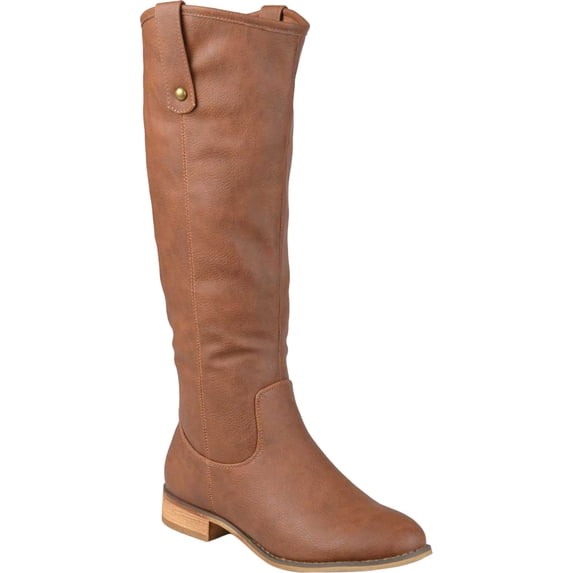 Women's Journee Collection Taven Wide Calf Knee High Boot Brown Faux Leather 9 M