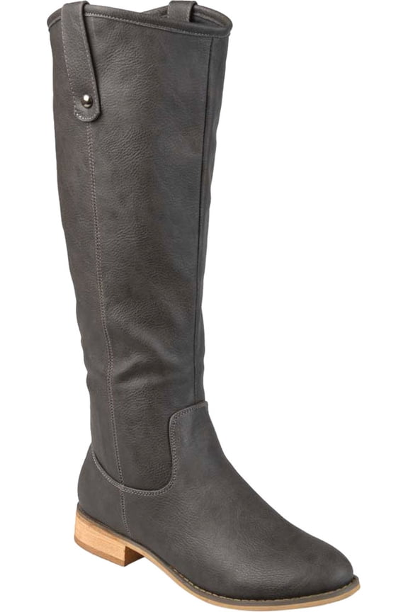 Women's Journee Collection Taven Wide Calf Knee High Boot Grey Faux Leather 7 M
