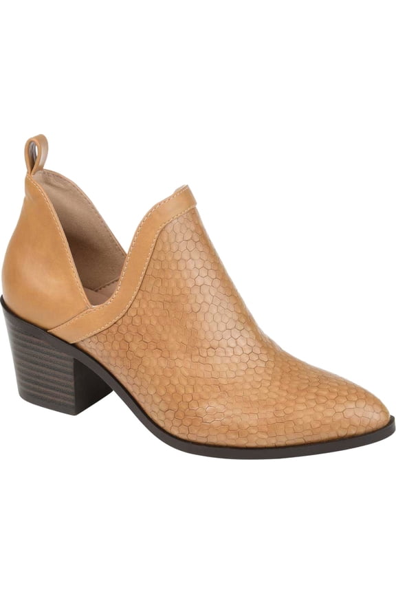 Women's Journee Collection Terri Ankle Bootie Tan Faux Leather 7.5 M