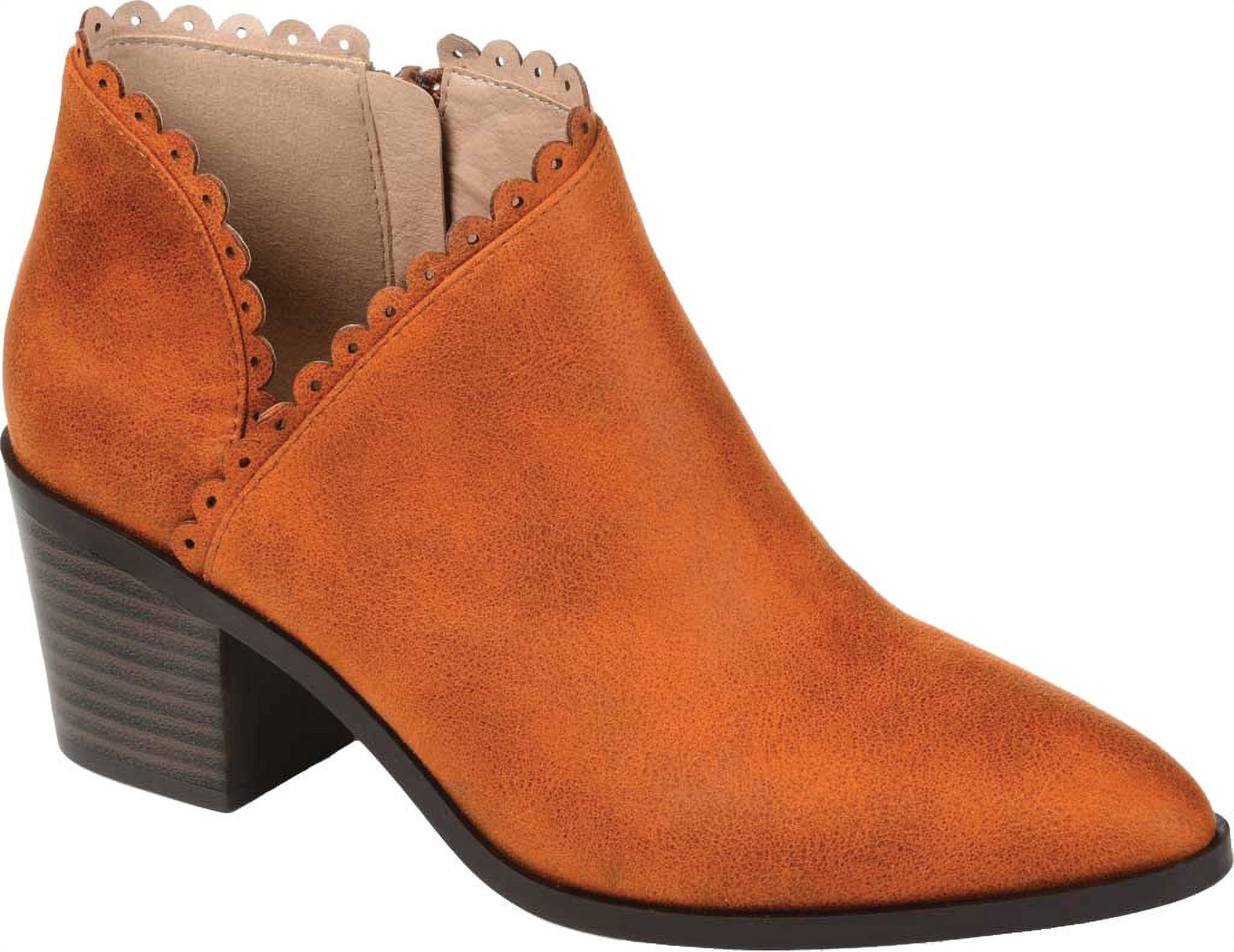 Womens Faux Suede Open Back Laser Cut Ankle Booties
