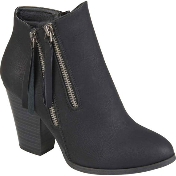 Journee Womens Vally Inside Zip Stacked Heel Booties, Widths Available