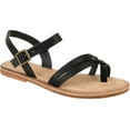 thumbnail image 1 of Women's Journee Collection Vasek Flat Thong Sandal Black Faux Leather 12 M, 1 of 7
