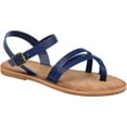 thumbnail image 1 of Women's Journee Collection Vasek Flat Thong Sandal Blue Faux Leather 6.5 M, 1 of 7