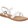 thumbnail image 1 of Women's Journee Collection Vasek Flat Thong Sandal White Faux Leather 9 M, 1 of 6