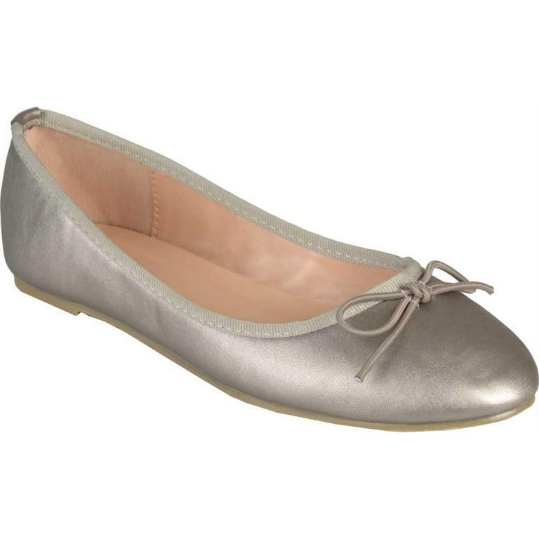 Women's Journee Collection Vika2 Ballet Flat Pewter Faux Leather 8.5 M 