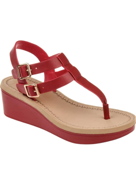 Women's Journee Collection Wedge Thong Sandals