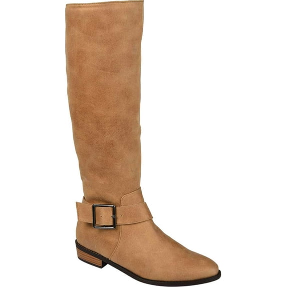 Women's Journee Collection Winona Extra Wide Calf Knee High Boot Tan Distressed Faux Suede 10 M