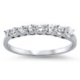 thumbnail image 1 of Women's Journey Clear Cubic Zirconia Ring .925 Sterling Silver Band White Jewelry Female Male Size 5, 1 of 4