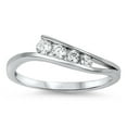 thumbnail image 1 of Women's Journey White Cubic Zirconia Promise Ring .925 Sterling Silver Band Jewelry Female Size 6, 1 of 4