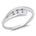 thumbnail image 1 of Women's Journey White Cubic Zirconia Wedding Ring .925 Sterling Silver Band Jewelry Female Size 5, 1 of 4