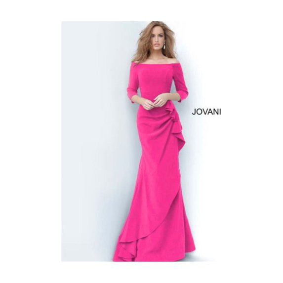 Women's Jovani Mother of the Bride Long Formal Dress 00446 Fuchsia Pink Size 0