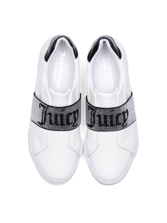 Women's Juicy Couture Cosmik Studded Logo Strap Memory foam Pull On Fashion Sneakers