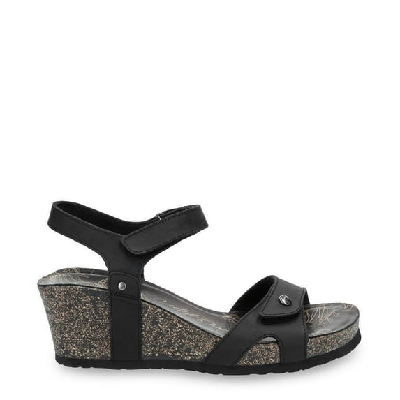 Women's Julia B1 Wedge Black Leather Sandals