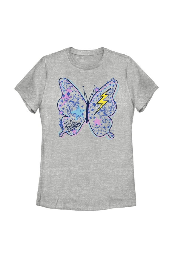 Women's Julie and the Phantoms Butterfly Doodle  Graphic T-Shirt