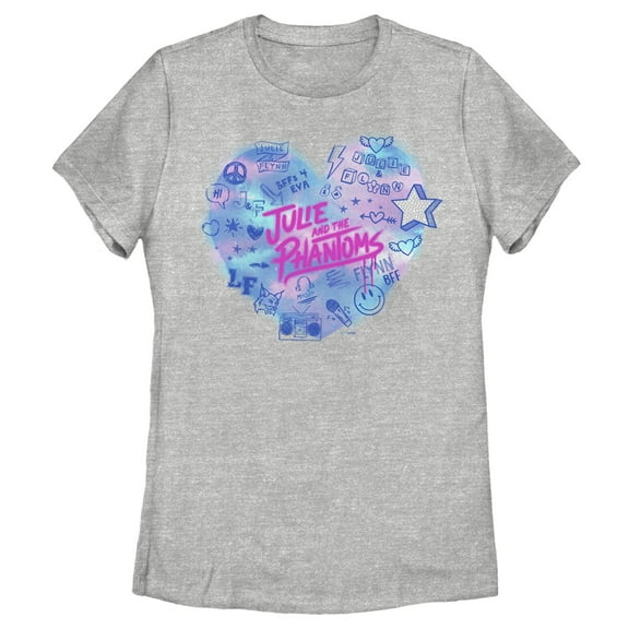 Women's Julie and the Phantoms Spray Paint Heart Logo  Graphic T-Shirt