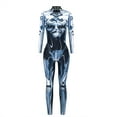 thumbnail image 1 of Women's Jumpsuit Cool Tech Print Long Sleeve Bodysuit for Halloween Party and Comfort, 1 of 3