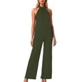 thumbnail image 1 of Women's Jumpsuit Sleeveless Wide Leg Romper With Backless Design And Tie Detail For Daily Wear Party And Evening Events Summer Outfit, 1 of 2