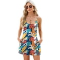 thumbnail image 1 of Women's Jumpsuit Solid Color Sleeveless With Pockets Jumpsuits Shorts Female Casual Loose Beach Vacation Ladies Jumpsuit, 1 of 2