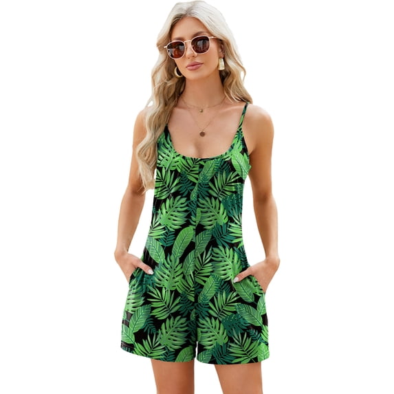 Women's Jumpsuit Solid Color Sleeveless With Pockets Jumpsuits Shorts Female Casual Loose Beach Vacation Ladies Jumpsuit