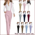 thumbnail image 1 of Women's Jumpsuit Suit Overalls with Pockets Solid Color Zipper Waistband Casual Straight-Leg Long Work Pants for Work/Casual/Daily Size S-2XL, 1 of 10